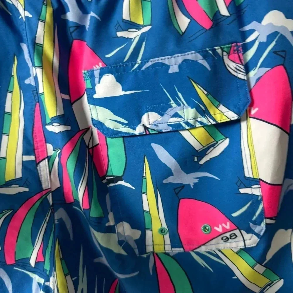VINEYARD VINES 7 INCH PRINTED CHAPPY TRUNKS REGATTA REGATTA BLUE swimming shorts